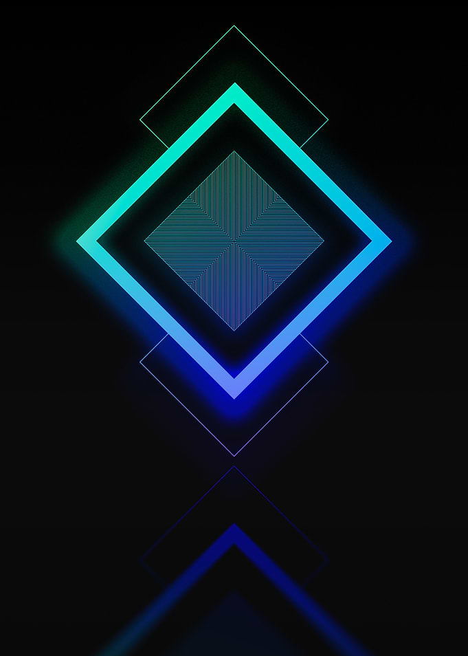 Neon Geometric Glyph Sign