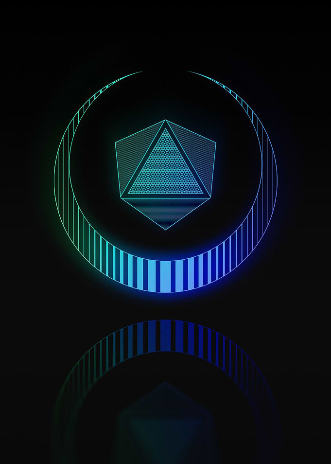 Neon Geometric Glyph Sign