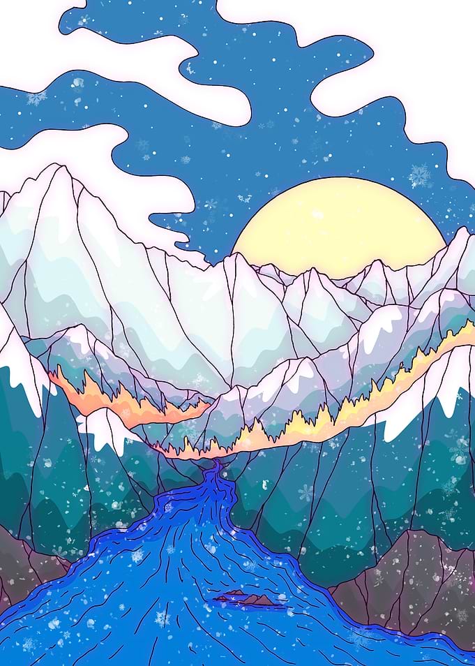 A winter river