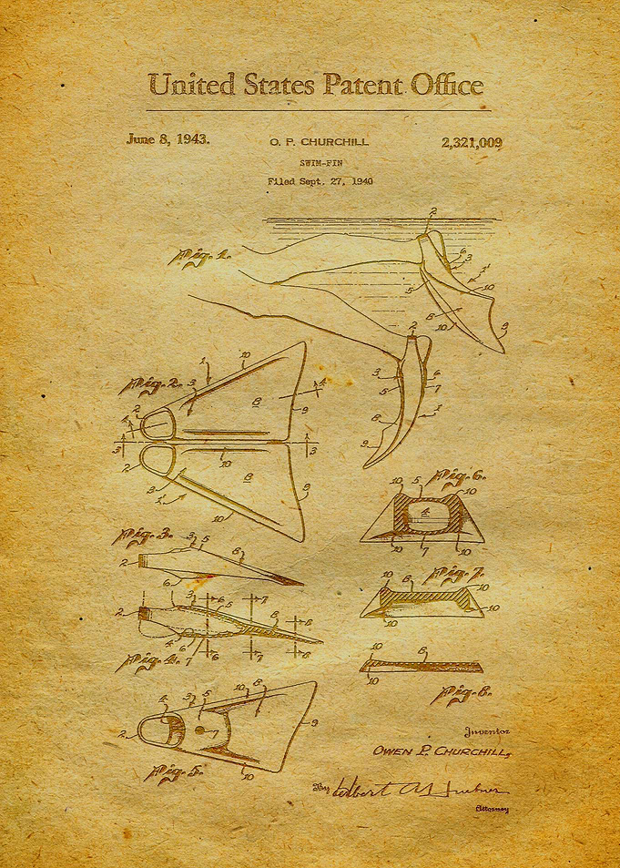 29 Swim Fin Patent 1943