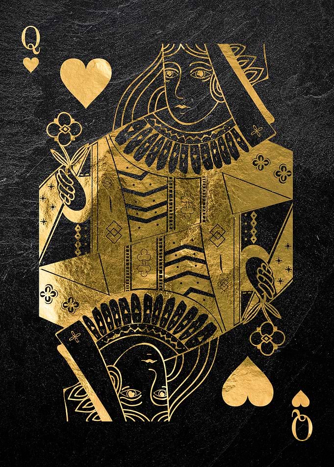 Playing card Queen Heart