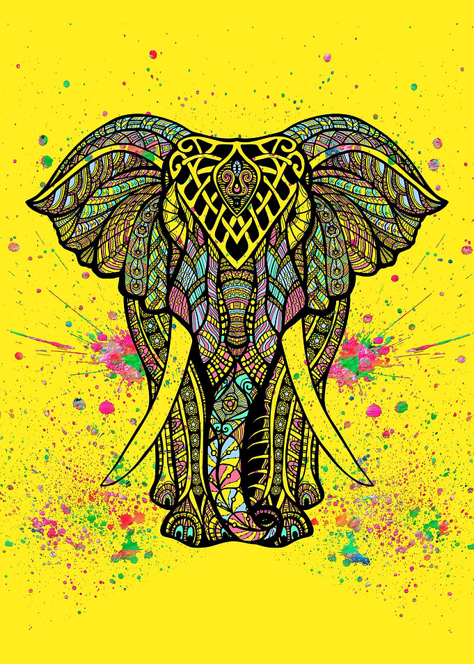 Ink splash elephant