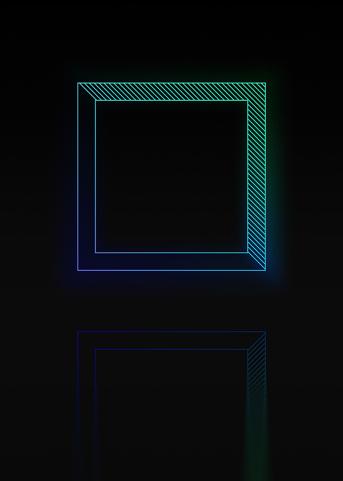 Neon Geometric Glyph Sign
