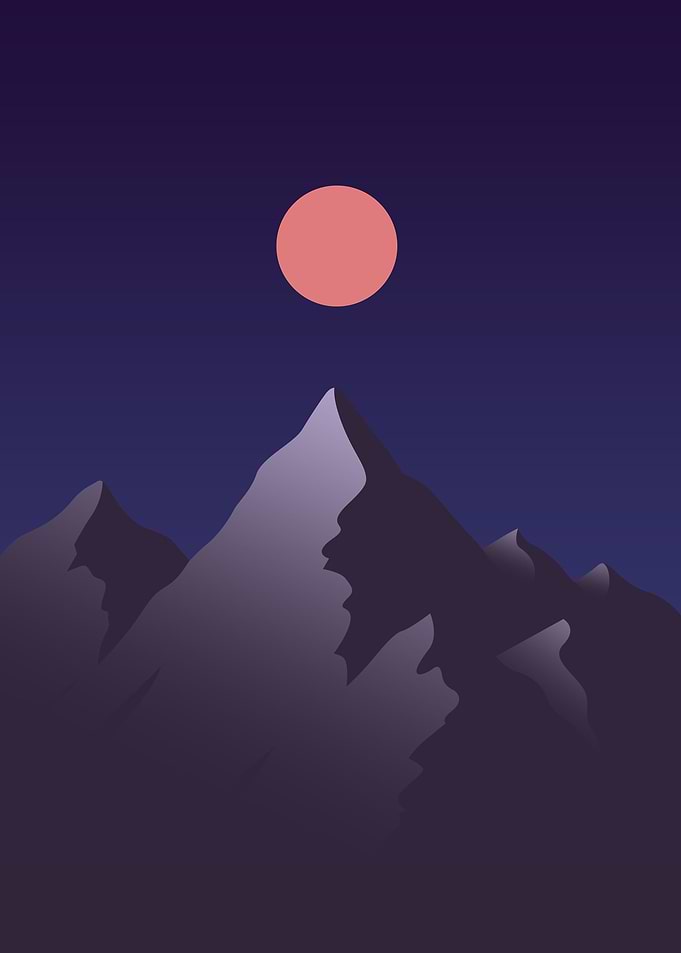 Minimalist Mountain Midnig