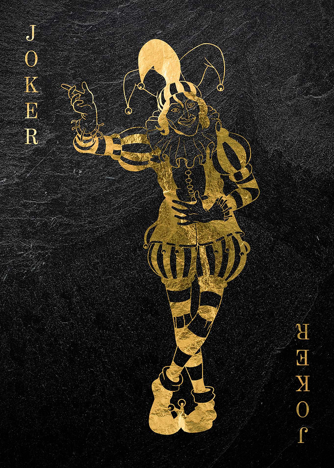 Playing card Joker gold