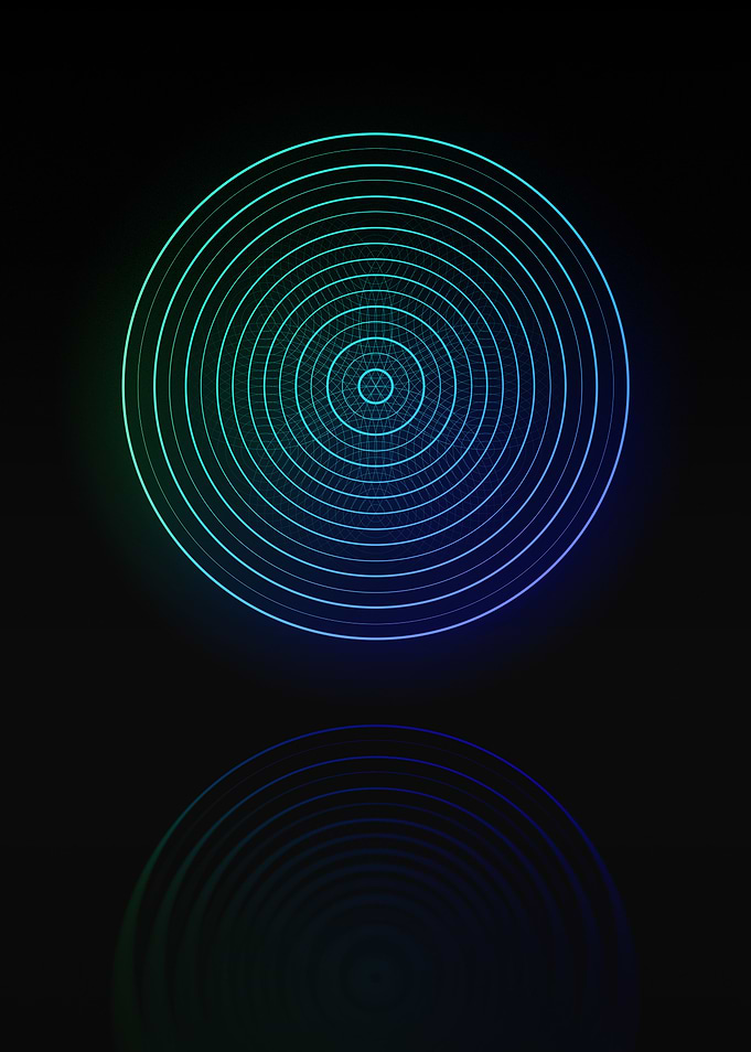Neon Geometric Glyph Sign