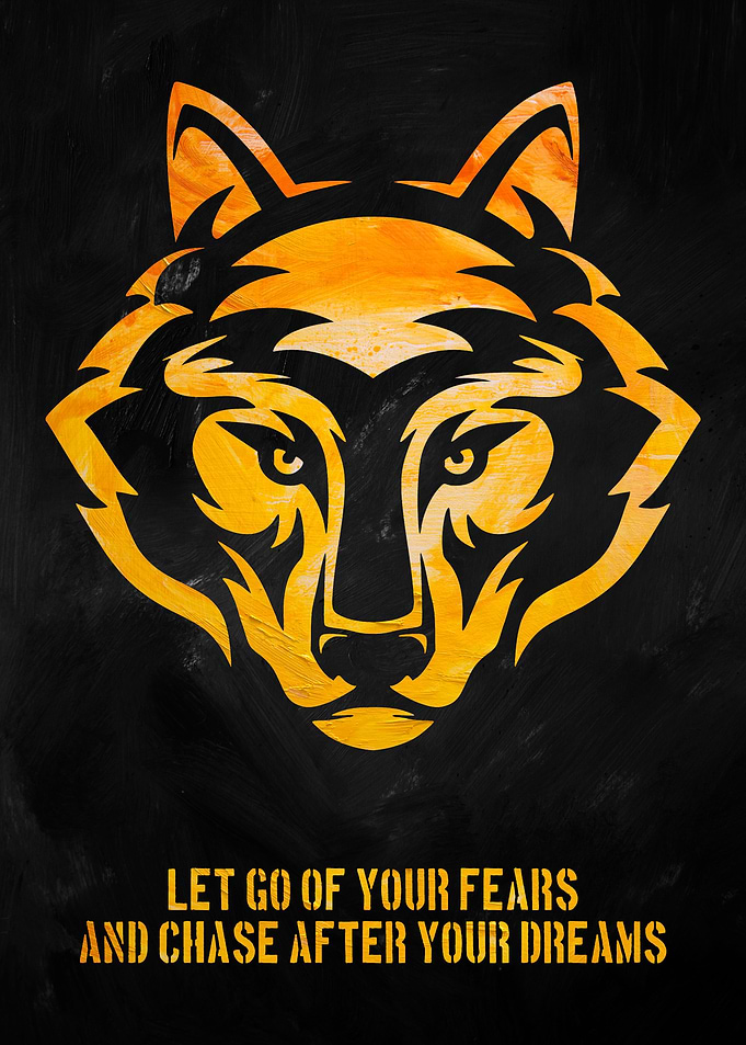Black Yellow Wolf Quote