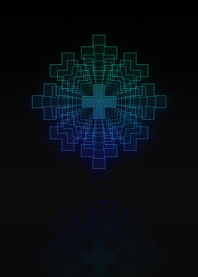 Neon Geometric Glyph Sign