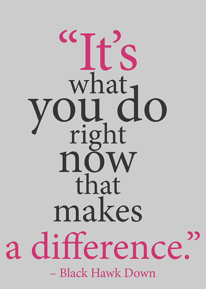 Its what you do right