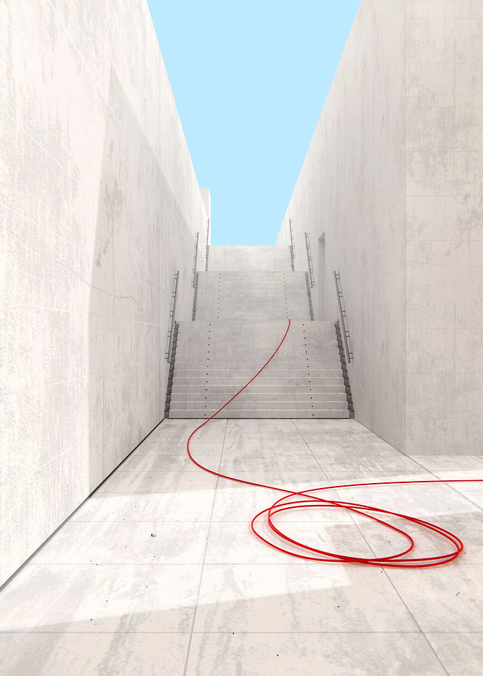 Up the stairs