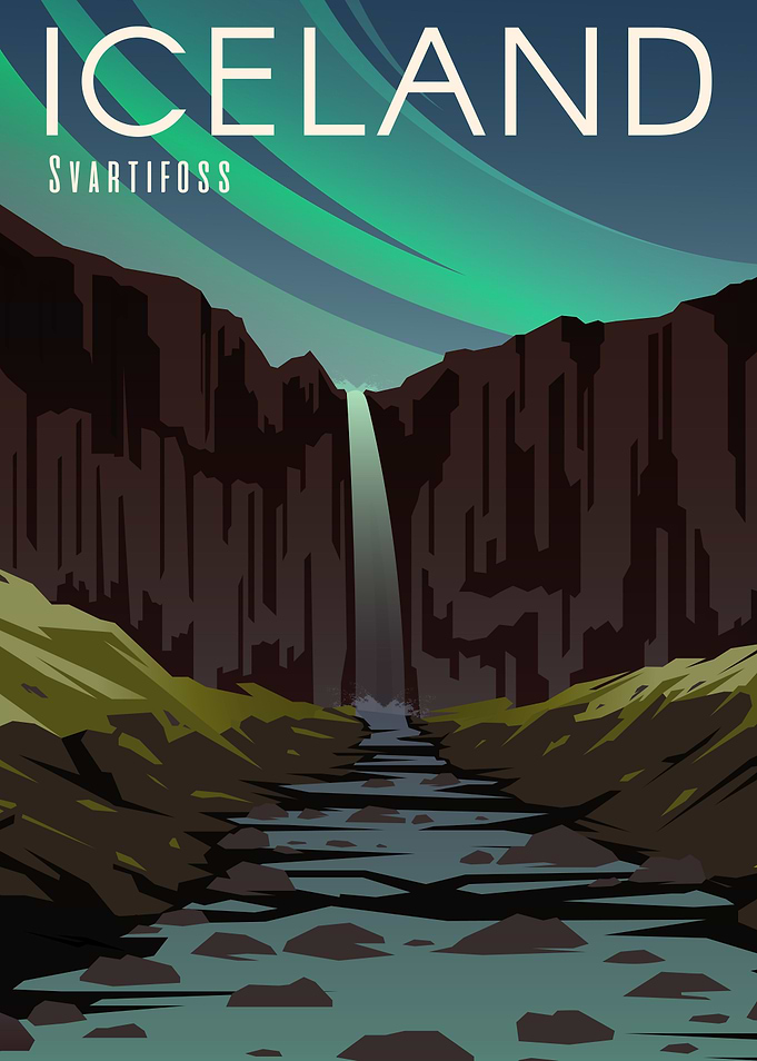 Iceland Travel Poster