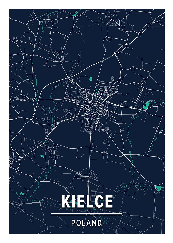 Kielce Blue Dark Color Map