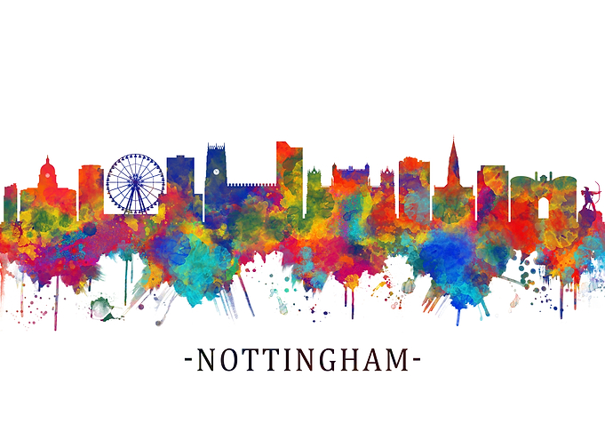 Nottingham England Skyline