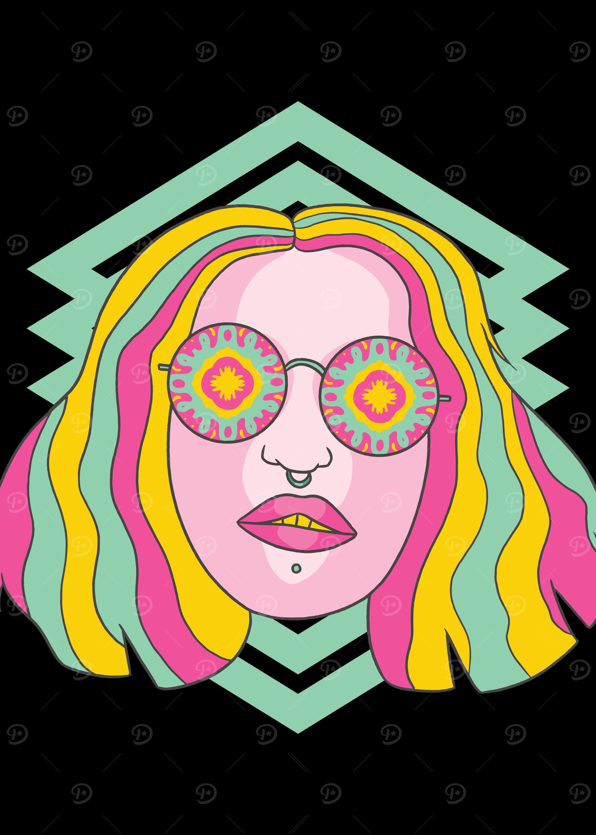 Kaleidoscope Colorful Girl
