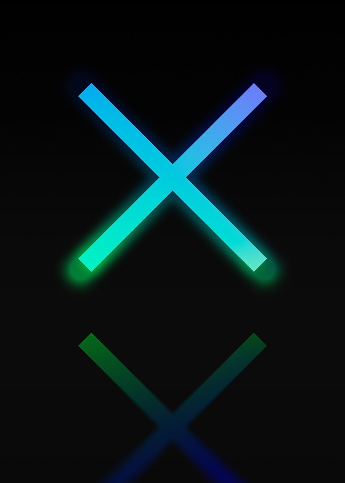 Neon Geometric Glyph Sign