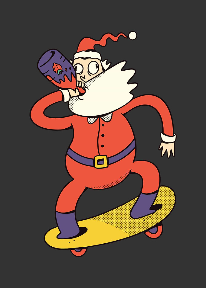 Skating Santa