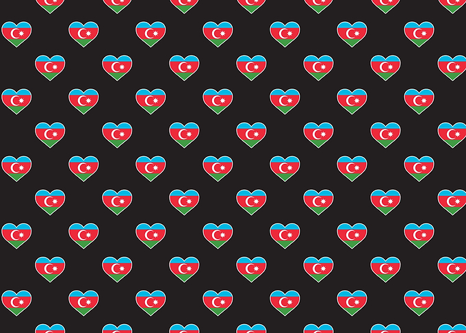 Love Azerbaijan flag Motif