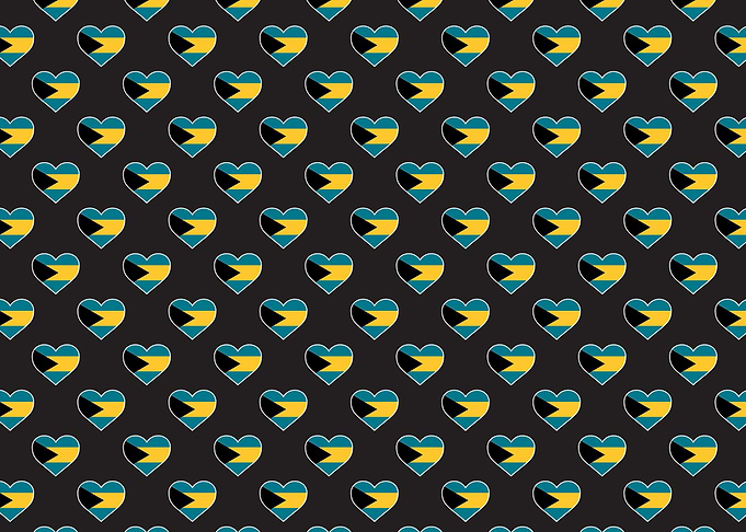 Love Bahamas flag Motif