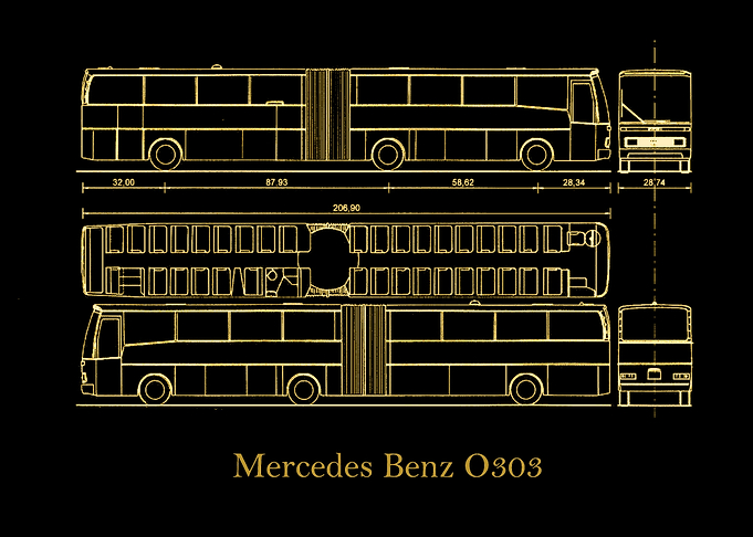 Mercedes Benz O303 gold