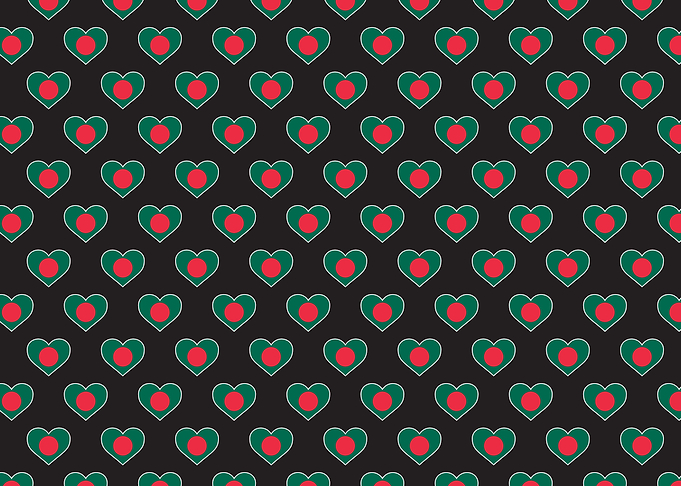 Love Bangladesh flag Motif