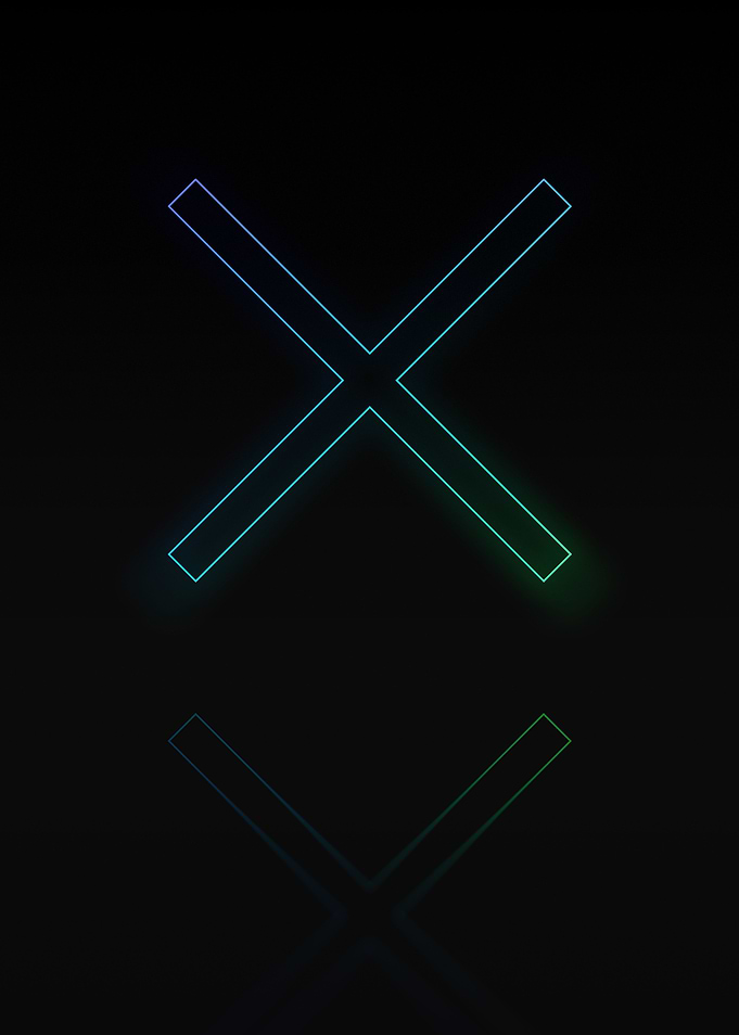 Neon Geometric Glyph Sign