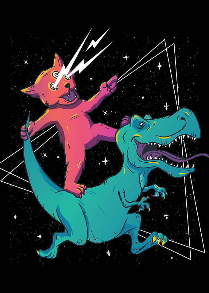 Freaky Trippy Cat Dinosaur