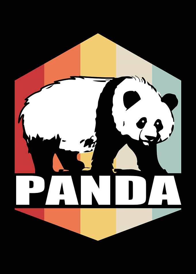 Panda Retro Sunset Bear