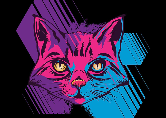 Freaky Trippy Cat Face Psy