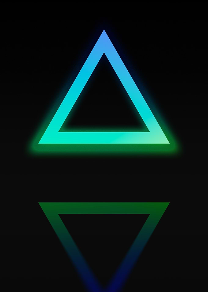Neon Geometric Glyph Sign