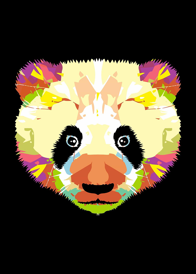 Panda Colorful Face