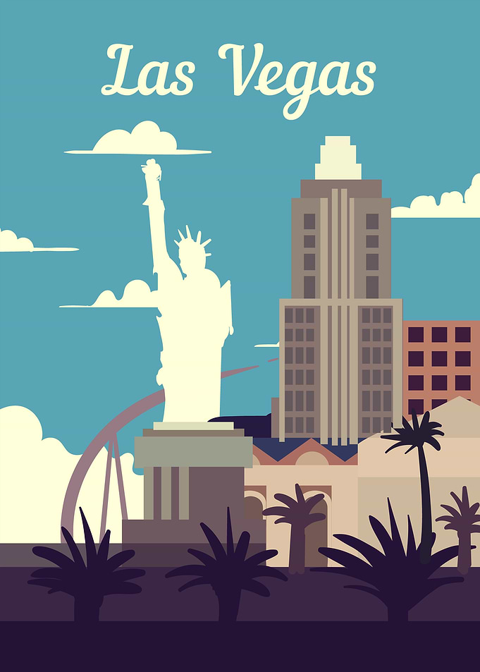 Las vegas retro poster