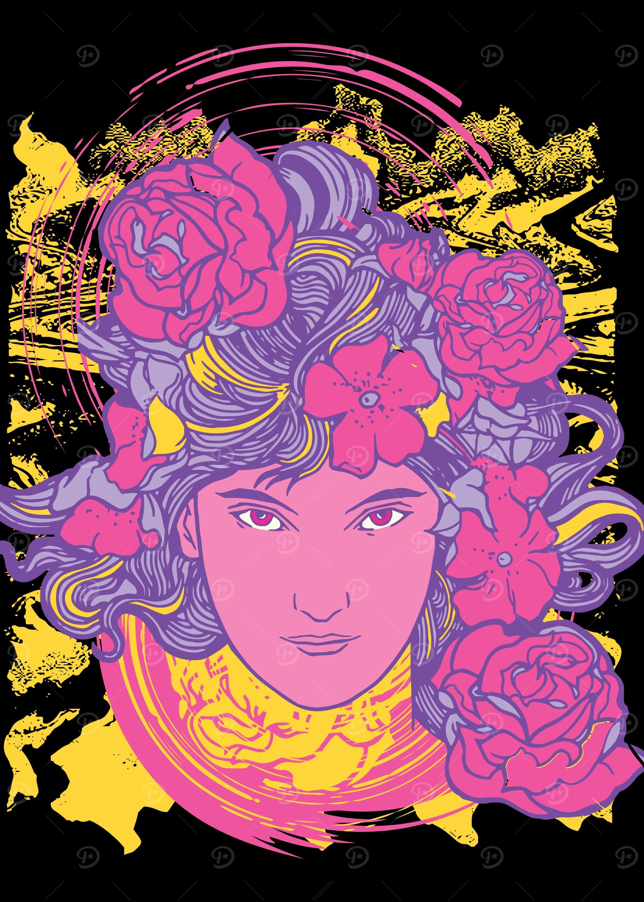 Freaky Trippy Flower Girl