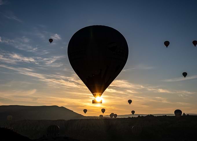 Sunrise in Hot Air Baloon