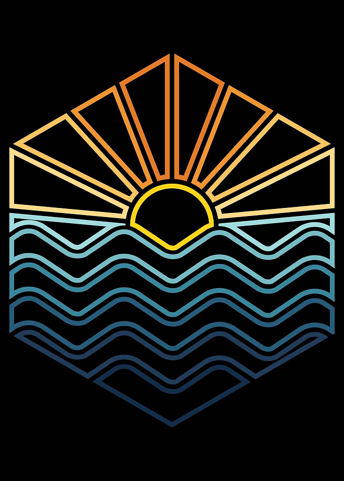 Sunset waves lines