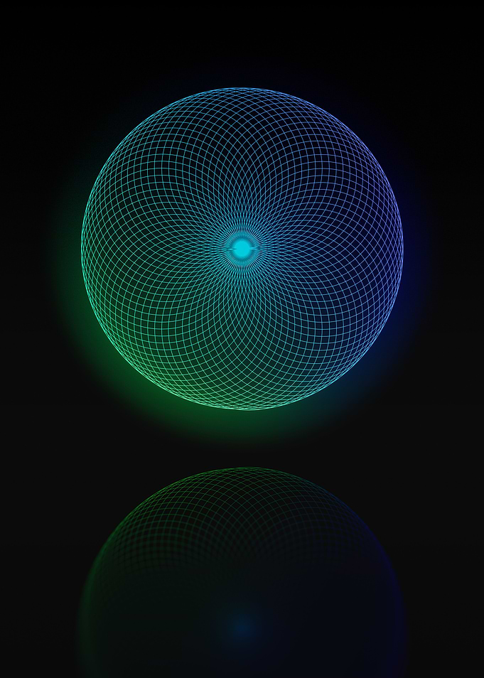Neon Geometric Glyph Sign