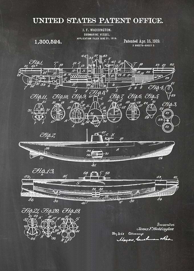 14 Submarine Patent 1919