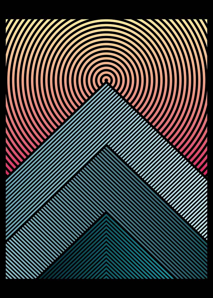 Sunset Mountains lines