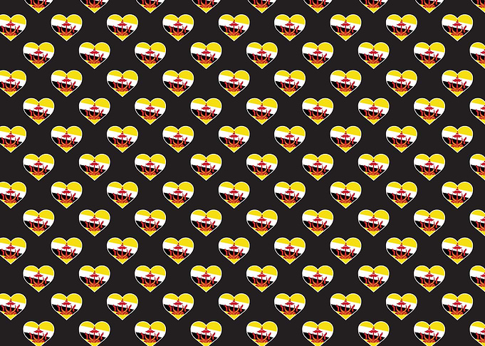 Love Brunei flag Motif