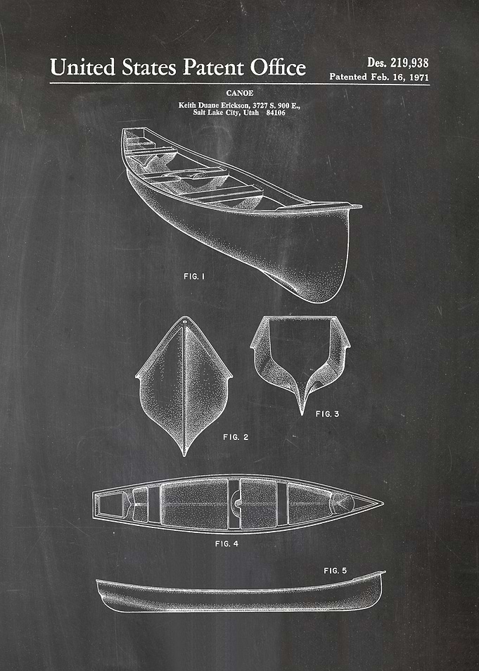 11 Canoe Patent Print