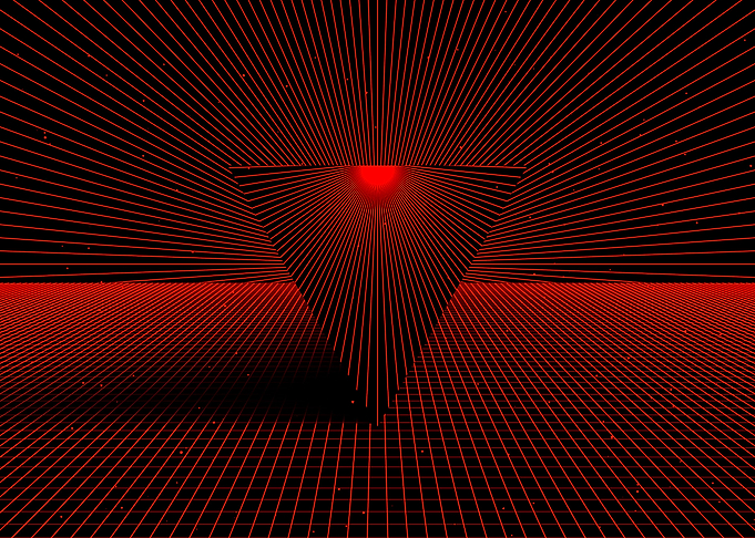 Triangle with red lines