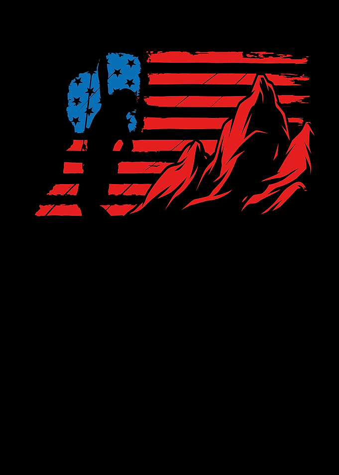 USA flag climbing
