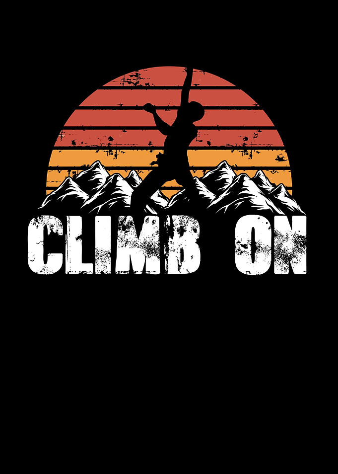 Retro vintage climb on
