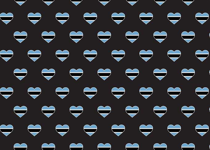 Love Botswana flag Motif