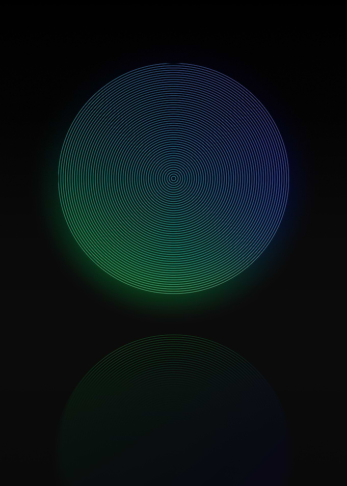 Neon Geometric Glyph Sign