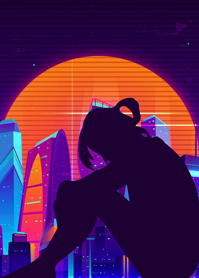 Sad Girl Japan Synthwave