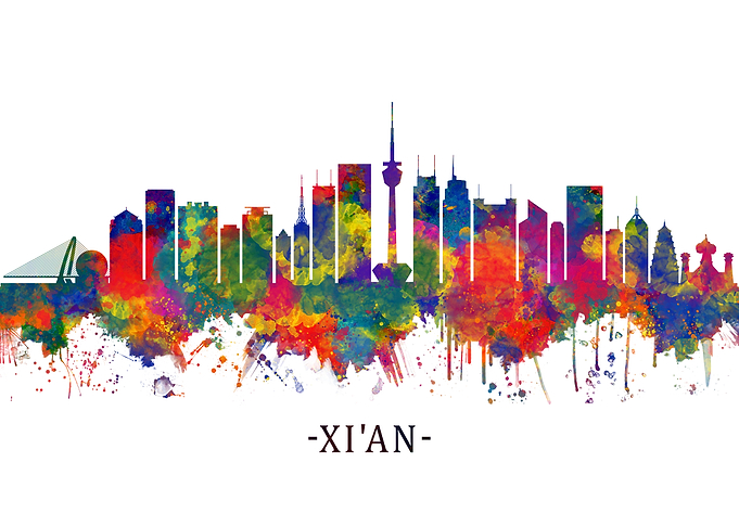 Xian China Skyline
