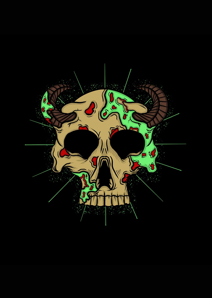 skull head illustration