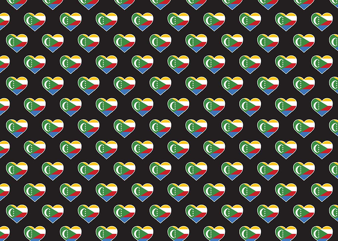 Love Comoros flag Motif