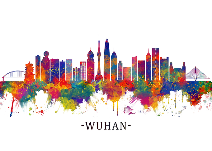 Wuhan China Skyline