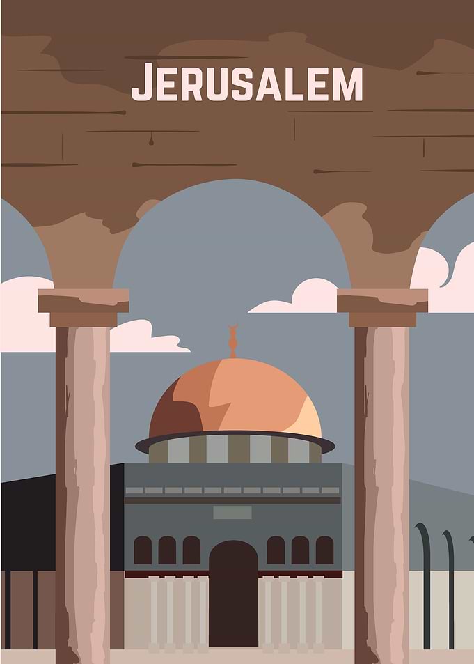 Jerusalem retro poster